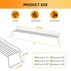 GORGERILA warming rack side profile demonstrating sturdy stainless steel construction