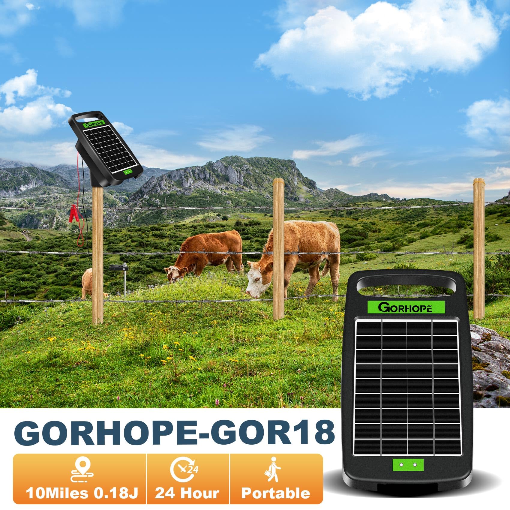 Gorhope close-up of upgraded solar panel collecting sunlight for longer runtime benefit