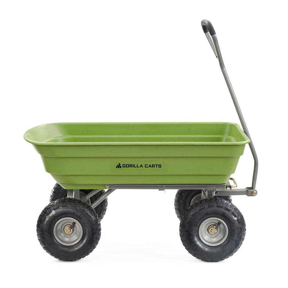 Gorilla Carts fully assembled in garden highlighting ready-to-use convenience