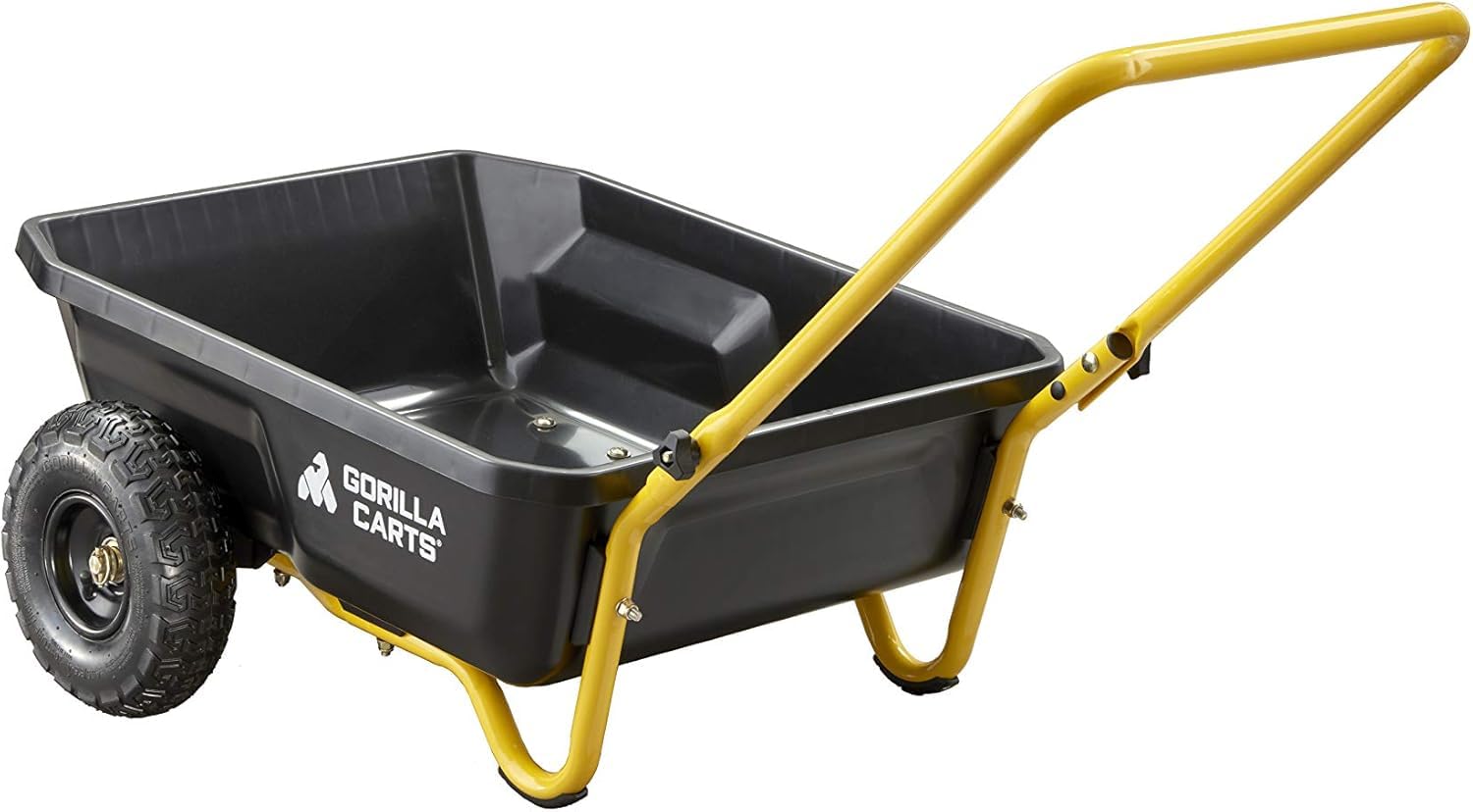 Gorilla Carts product label and warranty plate depicting trusted construction and one-year coverage