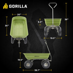 Gorilla Carts steel frame detail showing welded joints and load support benefit