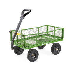 Gorilla Carts close-up of 10-inch foam-filled tire for puncture-free reliability