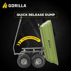 Gorilla Carts straight pull handle demonstrating ergonomic grip for comfortable towing