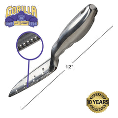 GORILLA EASY CONNECT digging trowel close-up showing sturdy cast construction