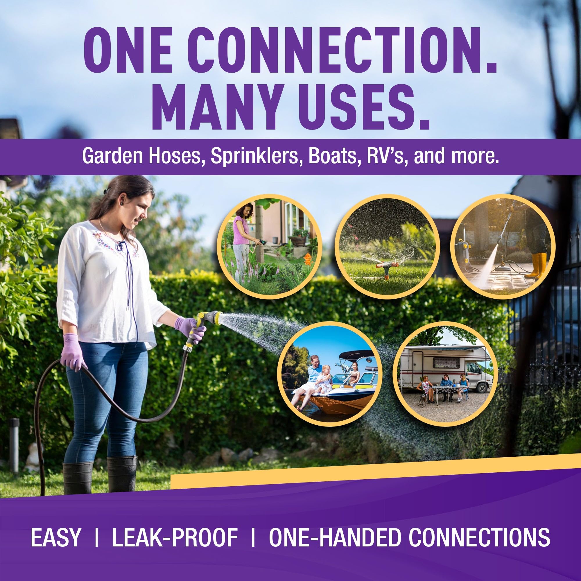 GORILLA EASY CONNECT connected to pressure washer, heavy-duty pressure handling benefit