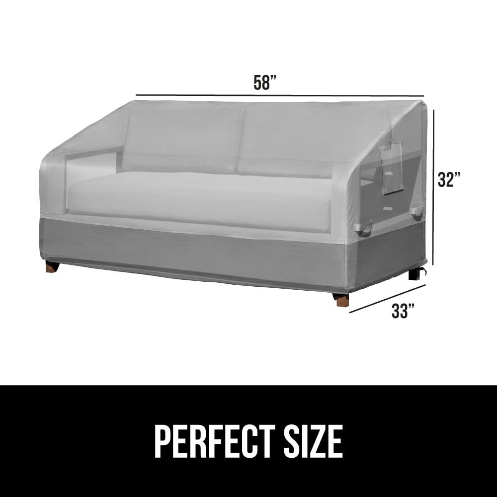 GORILLA GRIP loveseat covered on patio showing clean protective fit