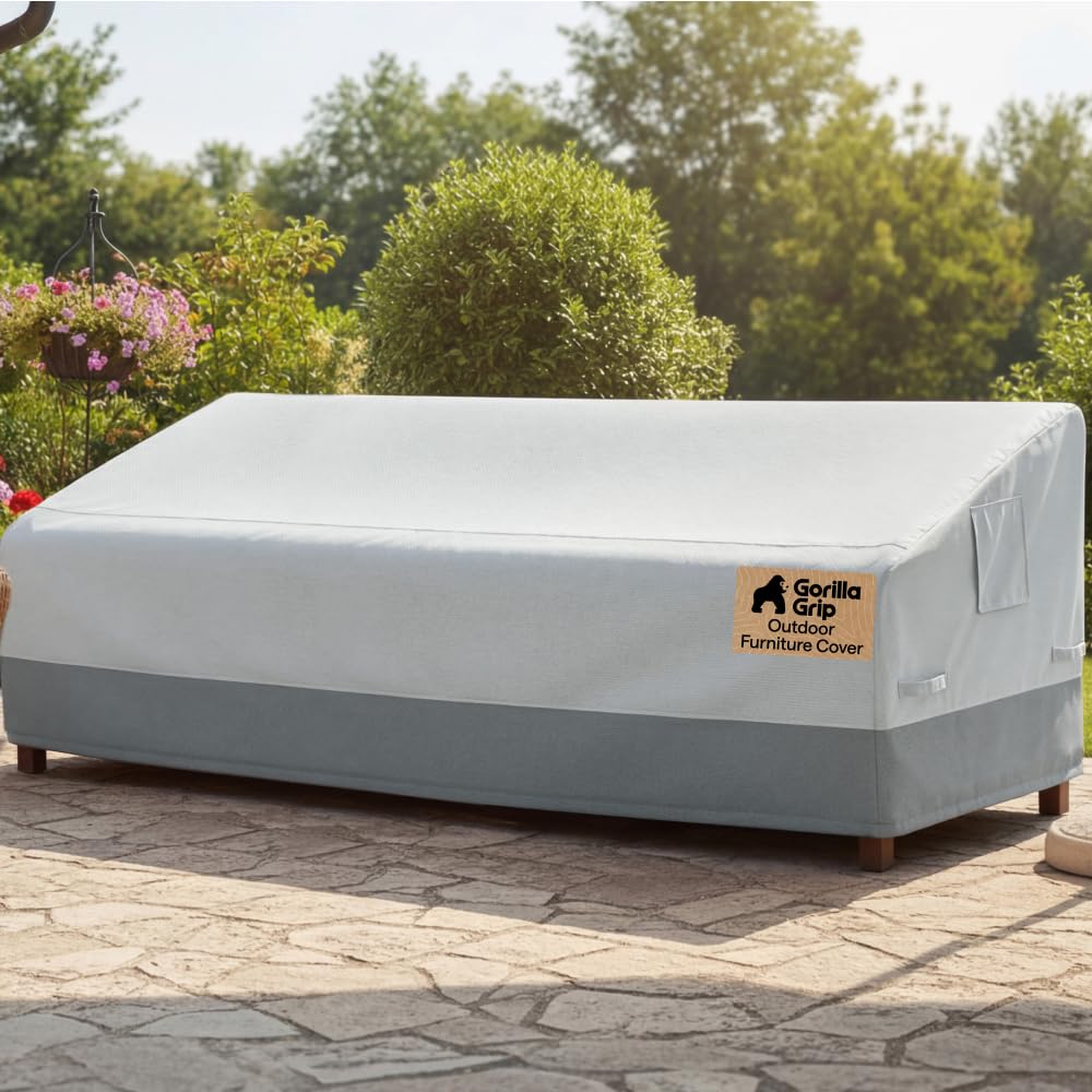 GORILLA GRIP front view of patio sofa cover protecting furniture