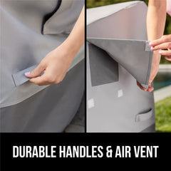 GORILLA GRIP hidden air vent close-up, prevents moisture buildup and reduces mildew risk