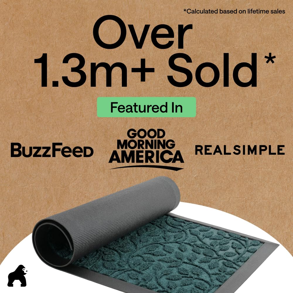 GORILLA GRIP mat placed at front door preventing dirt from tracking indoors