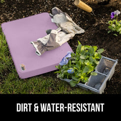 GORILLA GRIP pad in garden protecting knees while planting plants