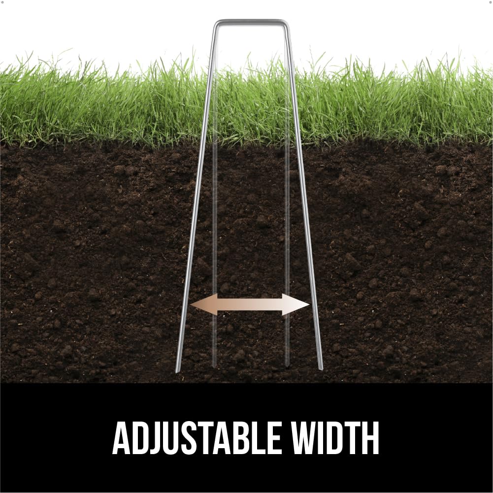 GORILLA GRIP stake beside ruler showing 6-inch size for correct scale