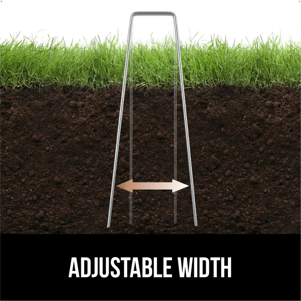 GORILLA GRIP stake beside ruler showing 6-inch size for correct scale