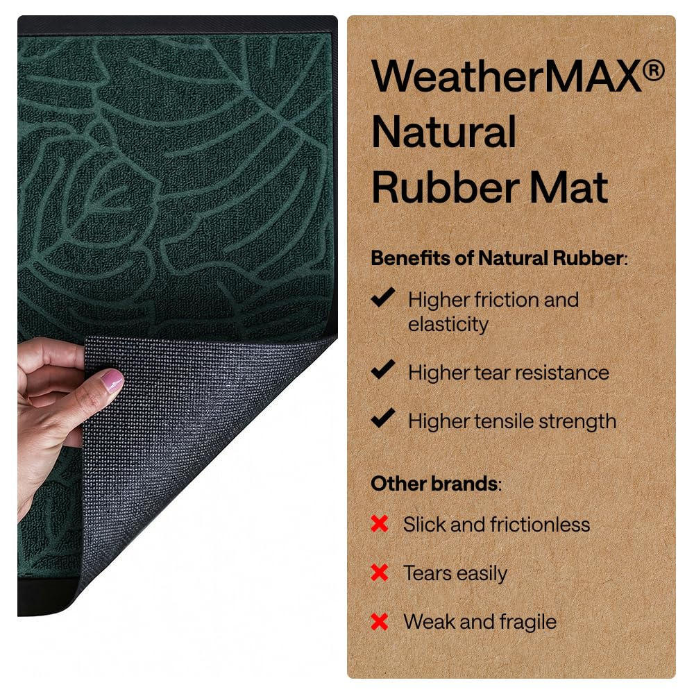 GORILLA GRIP mat next to a shoe for size scale and accurate 47 by 35 inches fit