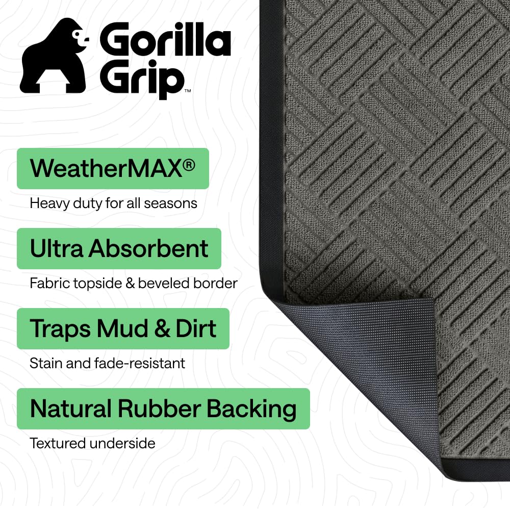GORILLA GRIP close-up of woven topside texture that scrapes dirt effectively
