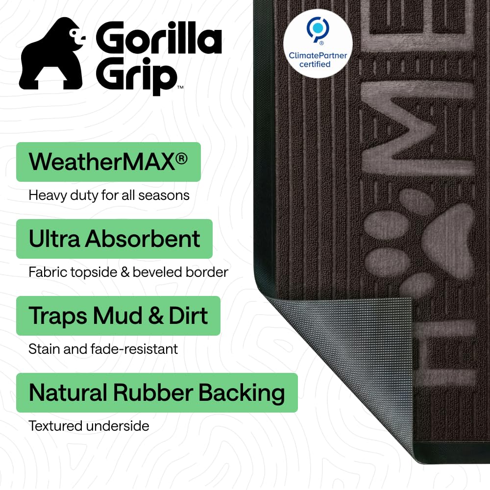 GORILLA GRIP closeup of woven topside texture trapping dirt