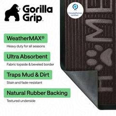 GORILLA GRIP closeup of woven topside texture trapping dirt