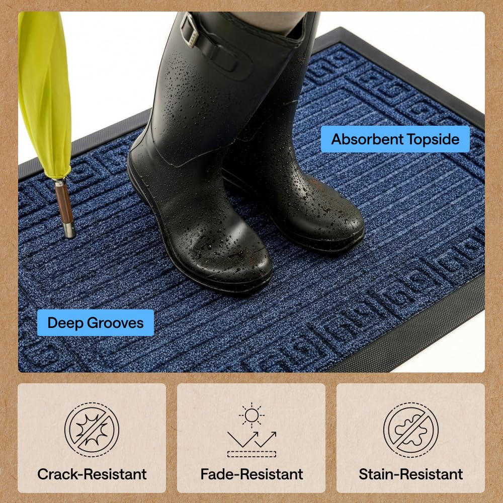 GORILLA GRIP mat in doorway captures dirt before entering home