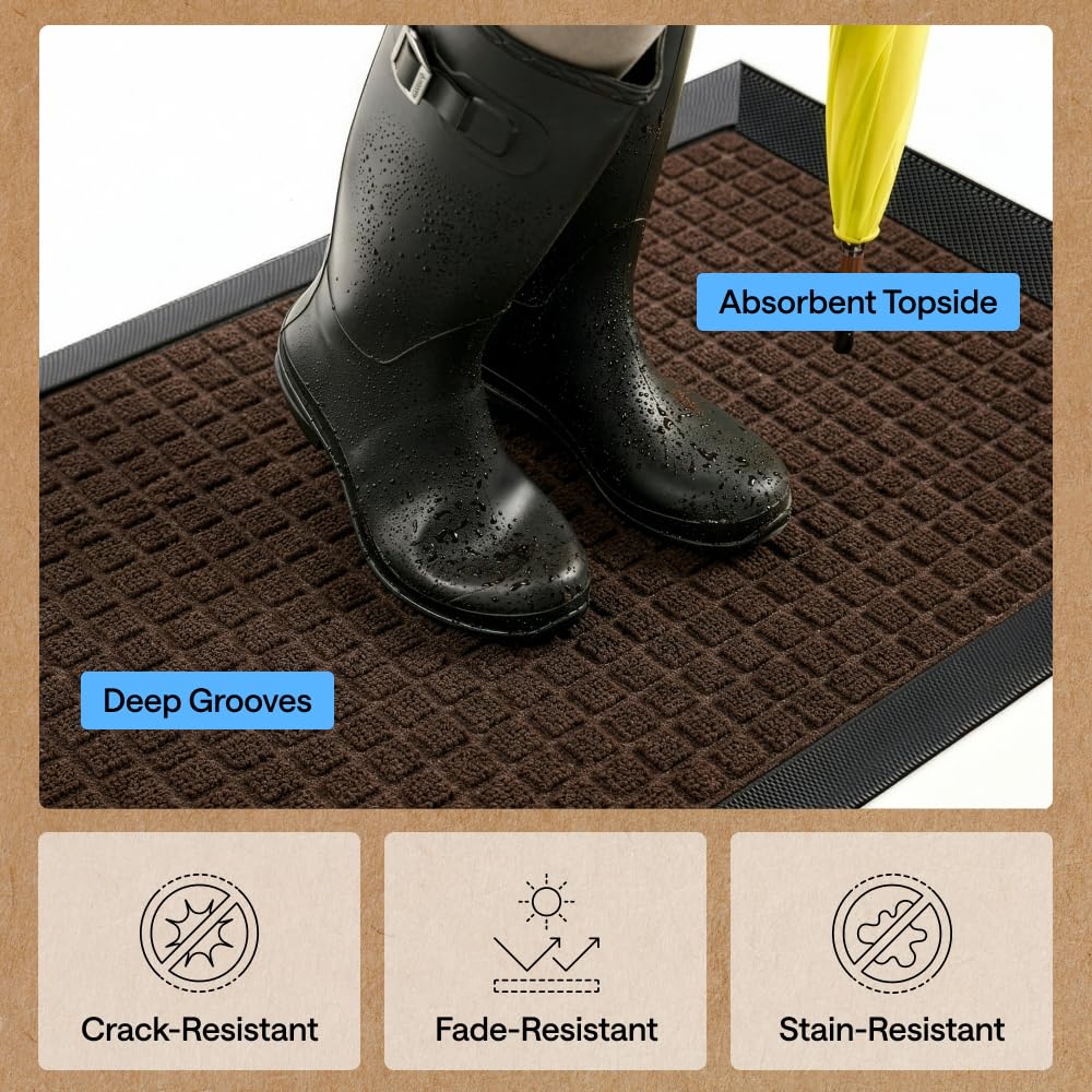 GORILLA GRIP mat in entryway reducing floor mess from shoes