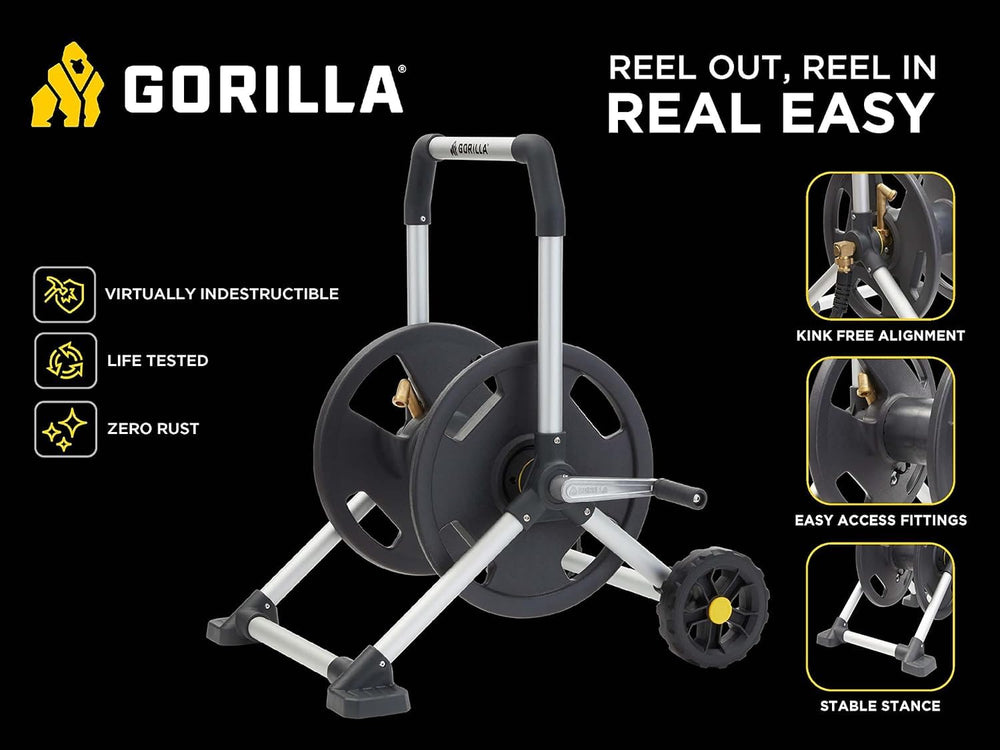 Gorilla Carts wide base close-up demonstrating stability on uneven ground benefit