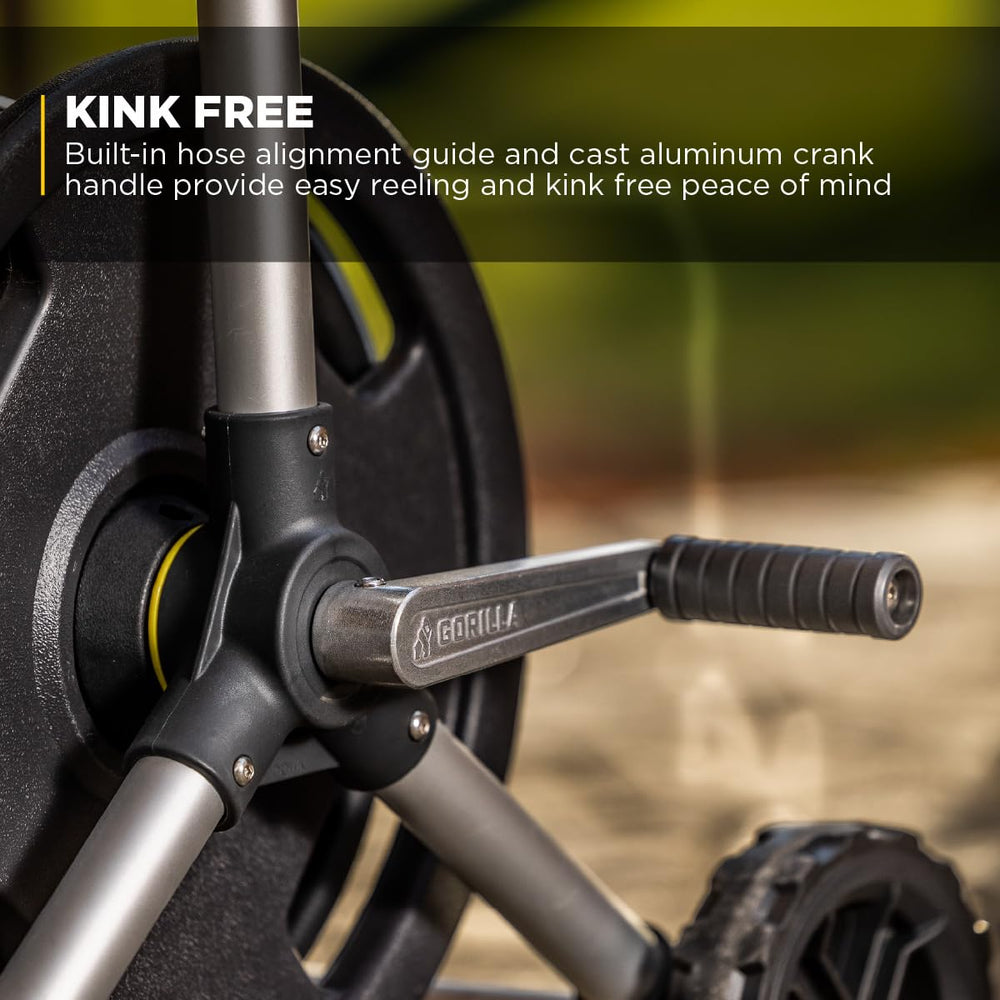 Gorilla Carts side profile with over-molded wheels illustrating smooth maneuverability