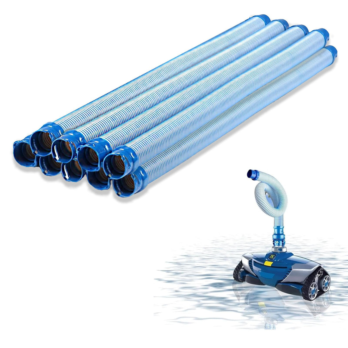 GOROBU front view of nine 39-inch hose sections, quick replacement benefit