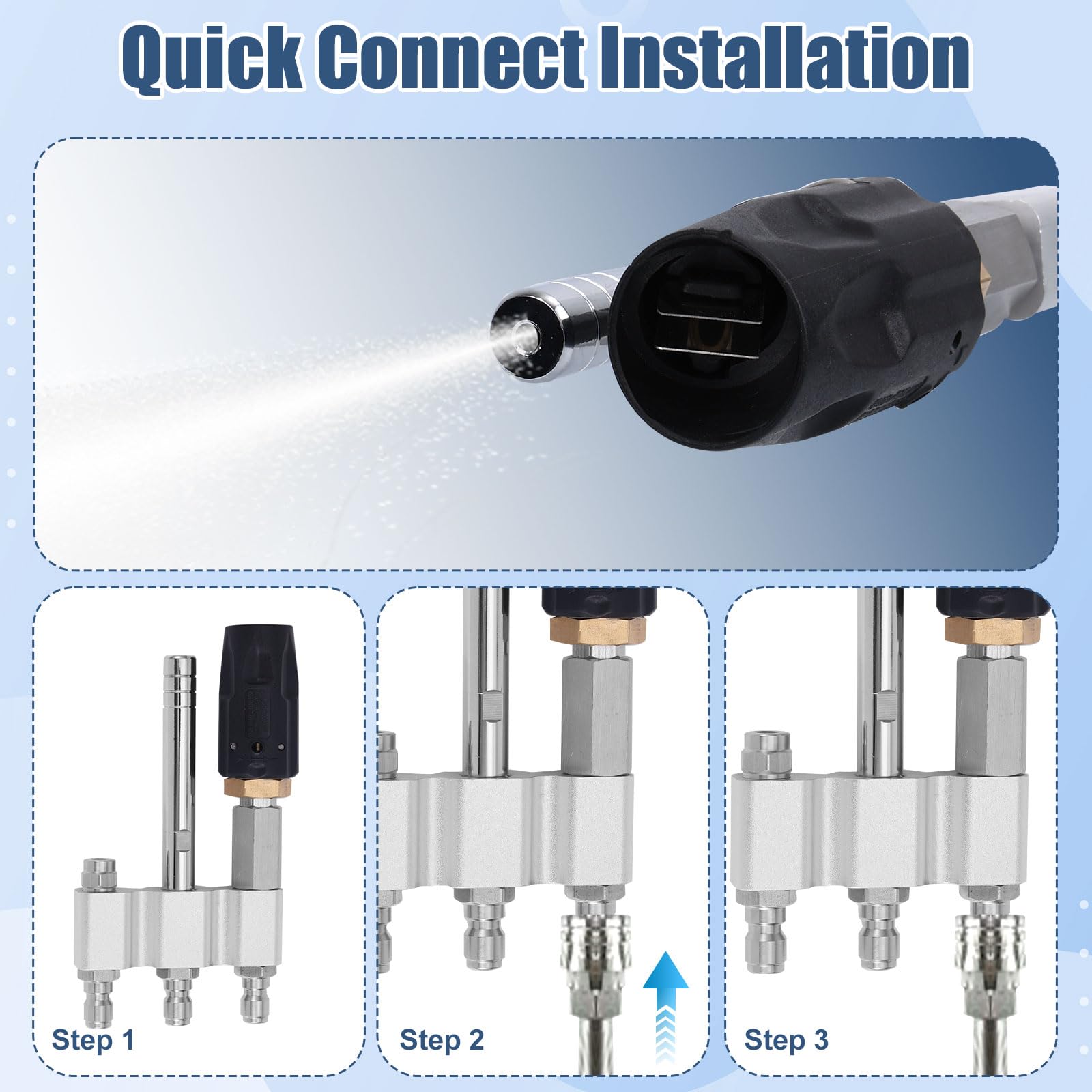 Gosknor nozzle used washing a car delivering adjustable gentle rinse