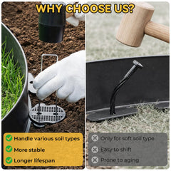 GOTGELIF heavy-duty U-shaped anchor stake detail for secure long-term hold benefit