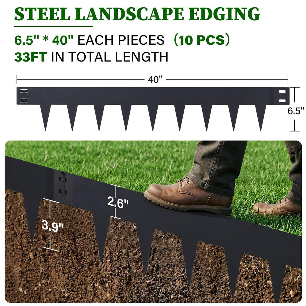 GOTGELIF serrated teeth close-up showing grip and easy no-dig installation