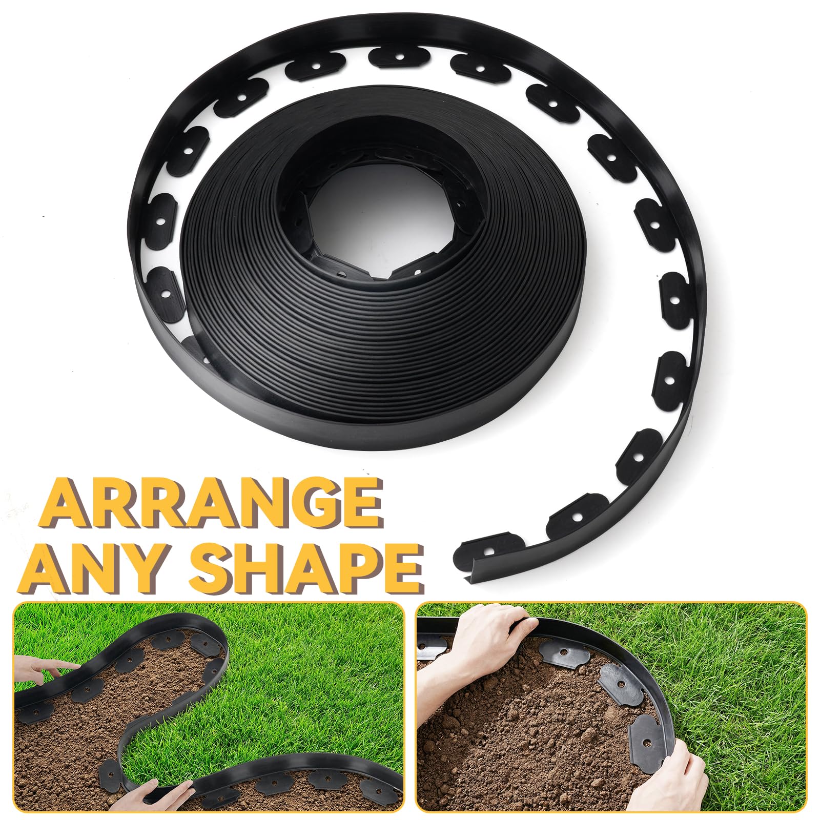 GOTGELIF edging installed in ground creating a clean lawn-to-bed separation benefit