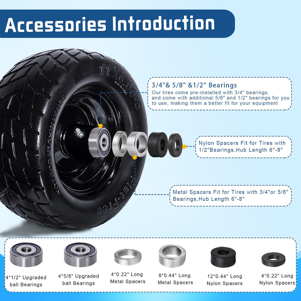 GOUEN included bearings and spacers for versatile, easy installation