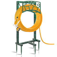 Gouisalin front view of retro green hose holder showing decorative look and durability