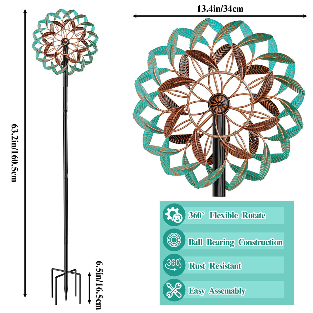 Gouisalin spinner placed in a flower bed enhancing patio view