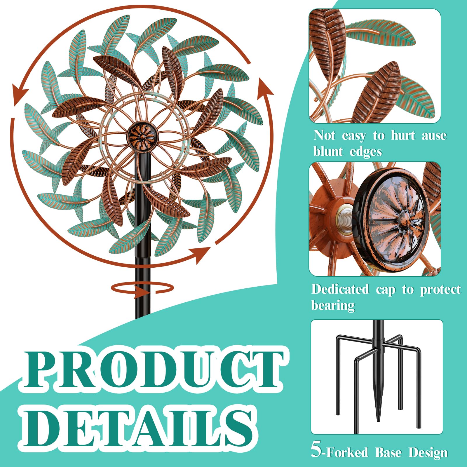 Gouisalin five-pronged stake anchored in soil for stable support