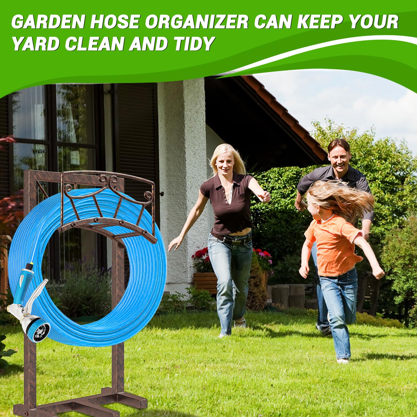 Gouisalin holding extension and pool hoses for versatile outdoor use