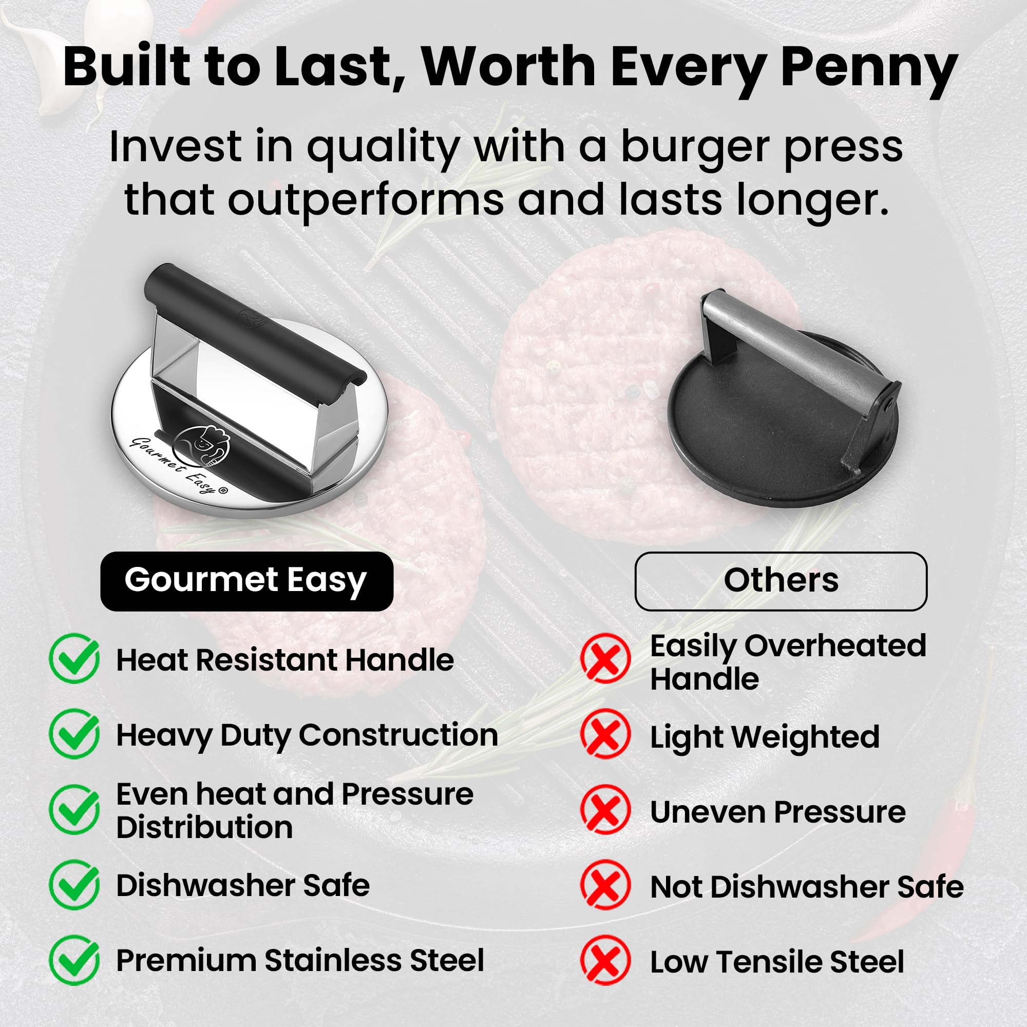 Gourmet Easy side profile beside a ruler to show compact scale and weight