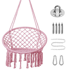 GOUTIME front view pink hammock chair showing secure seat and playful style for kids