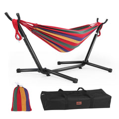 goutime front view of hammock stand showing compact footprint and stability