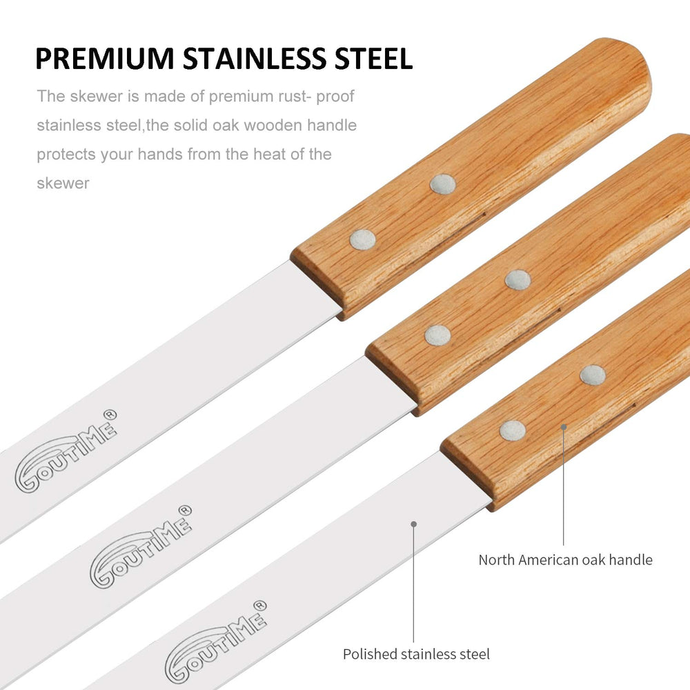GOUTIME close-up of oak handle providing secure comfortable grip