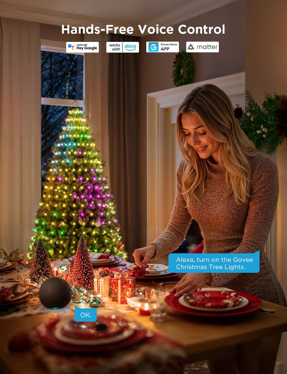 Govee app music mode screen syncing lights to holiday songs