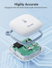 Govee H5179 product edge showing battery compartment and connectivity ports for convenience