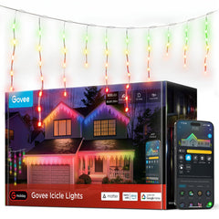 Govee front packaging showing icicle lights and feature highlights for easy setup