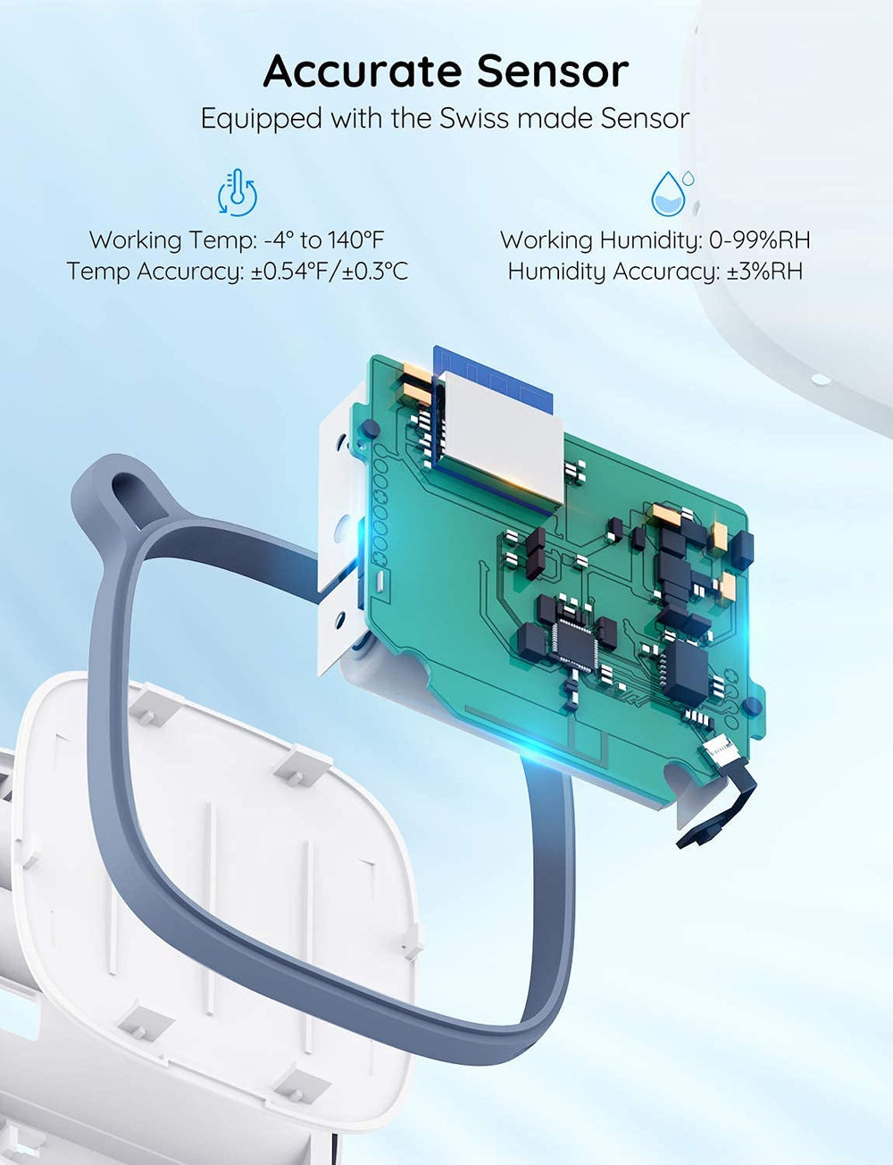 GoveeLife H5179 held in hand to show compact size and portability benefit