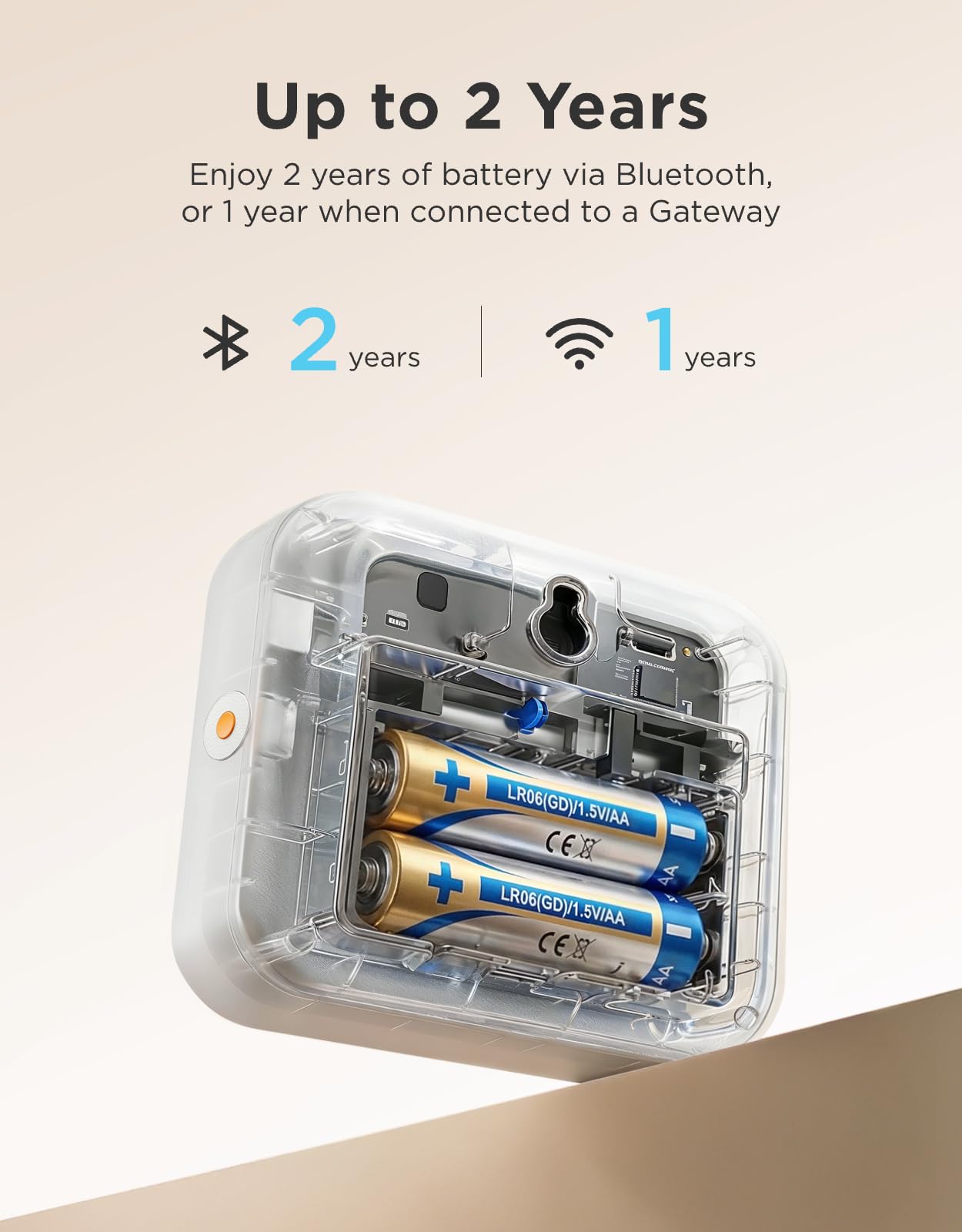 GoveeLife sensor with gateway in background showing extended range and centralized connection