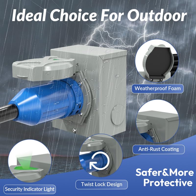Goyappin 30ft generator cord laid out to show length and heavy-duty jacket durability