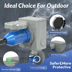 Goyappin 30ft generator cord laid out to show length and heavy-duty jacket durability