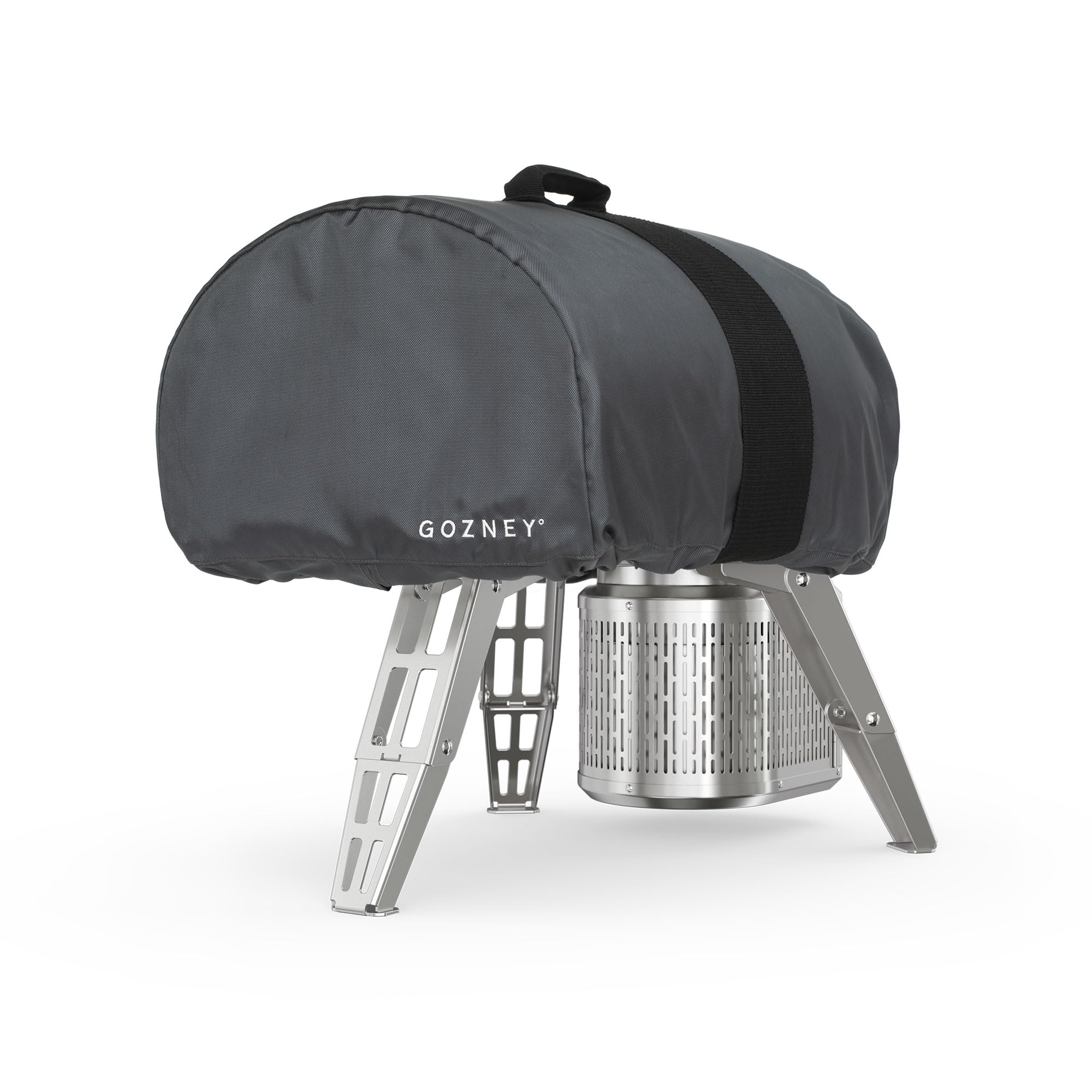 Gozney Roccbox cover front view showing a neat tailored fit and weather protection