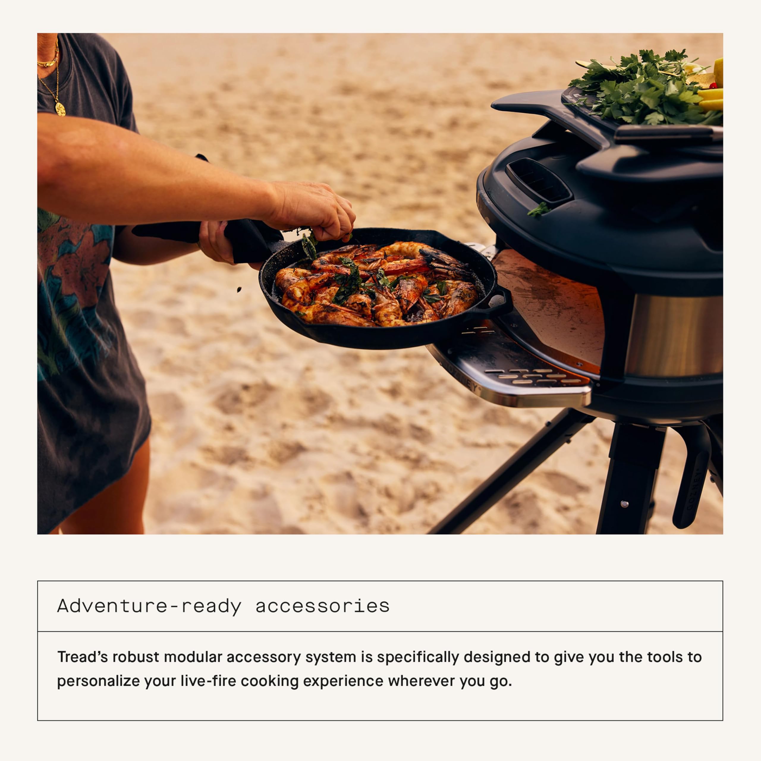 Gozney Tread baking a 12-inch pizza outdoors demonstrating fast high-heat cooking