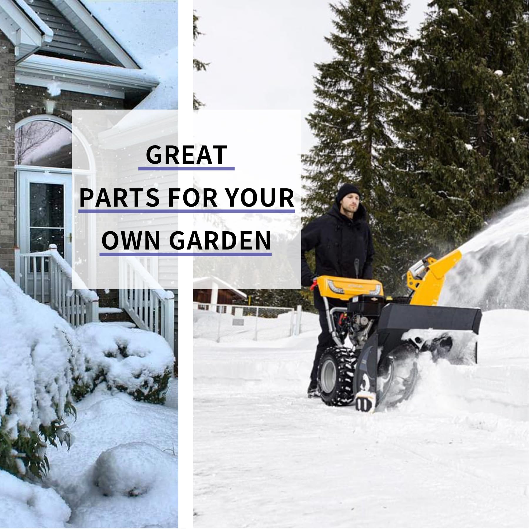 Gpartsden-equipped snowblower clearing driveway for cleaner results