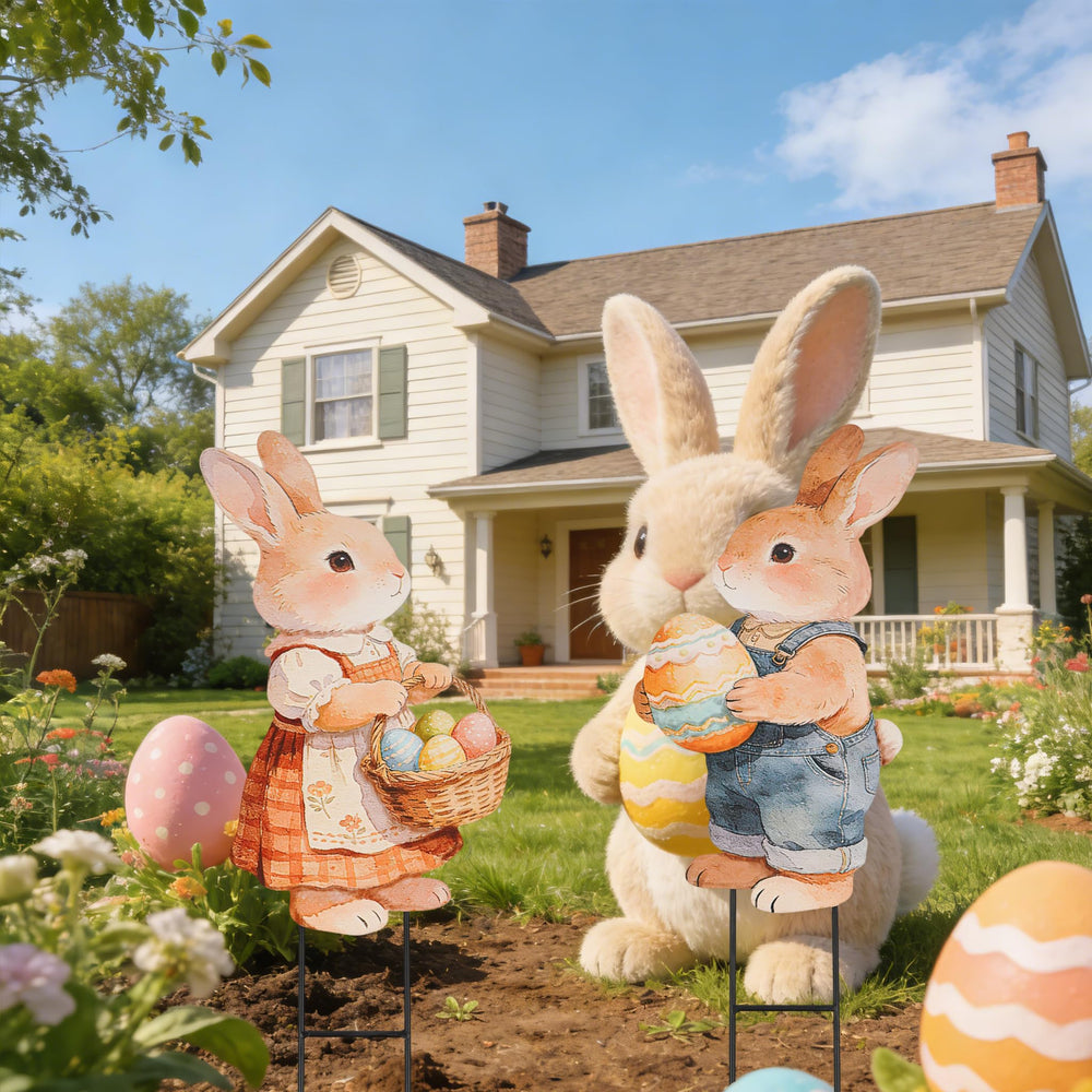 GPGHE pair displayed on porch entryway creating a warm Easter welcome