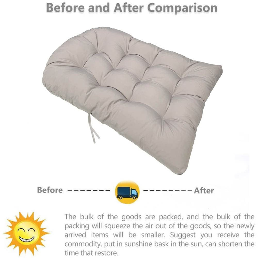 GPPSUNGD cushion installed in hanging chair showing cozy outdoor comfort